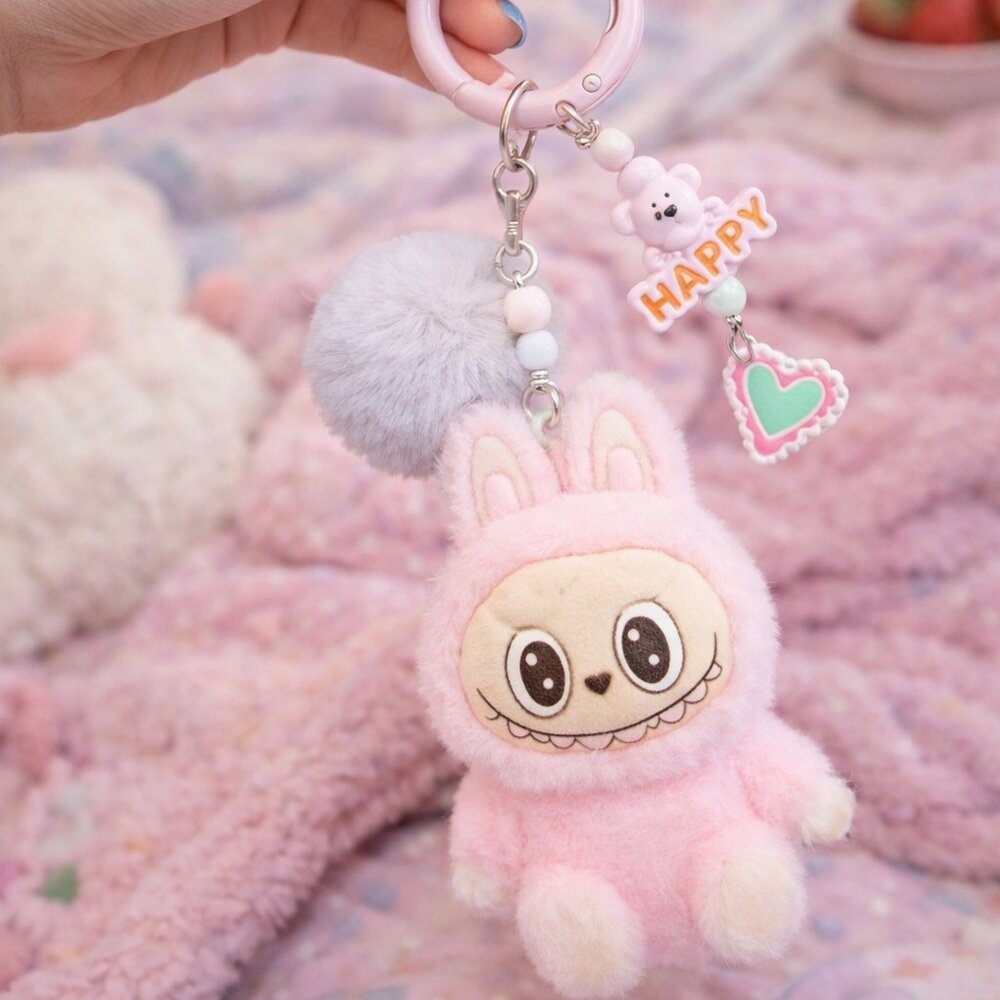 🎀 Mini Kawaii Bunny Plush Keychain | Pastel Backpack & Purse Charm | NWT